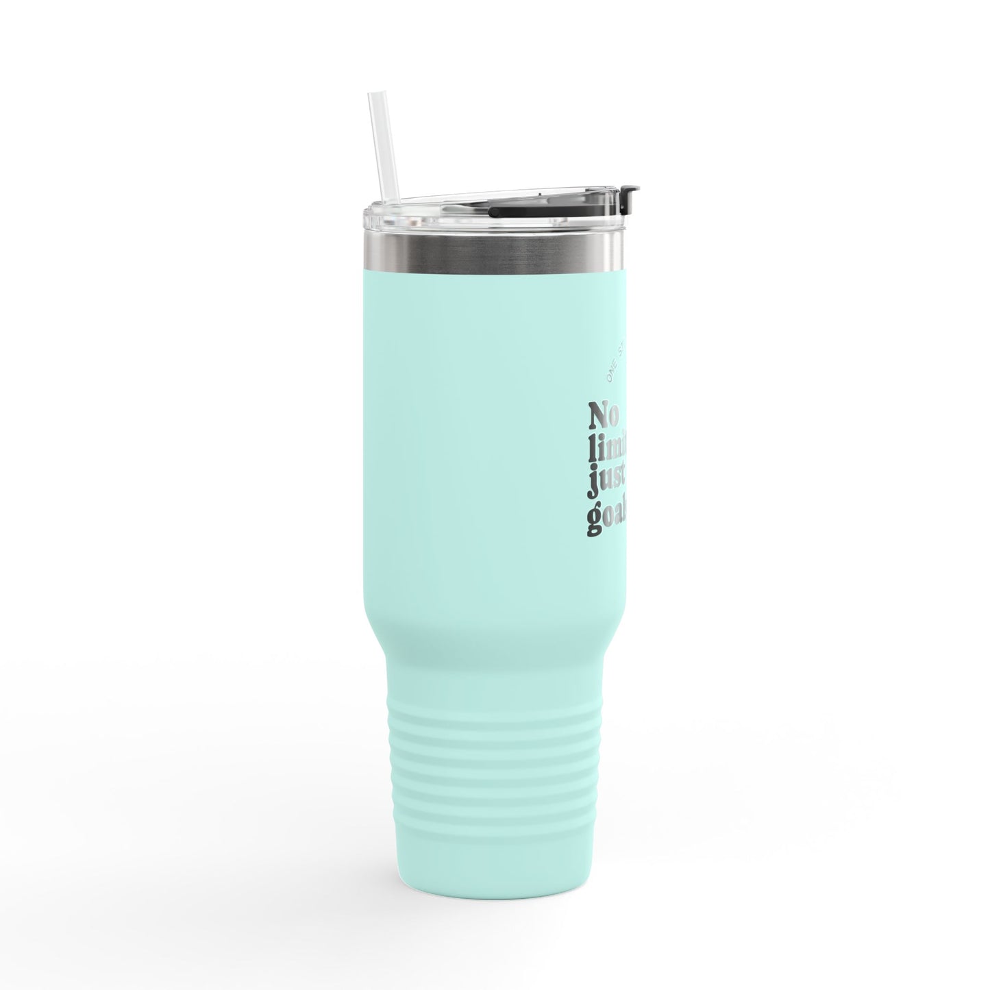 Motivational Insulated Travel Mug - 40oz, No Limits Just Goals, Perfect for Commuters, Fitness Enthusiasts, Gifts for Goals, Road Trips