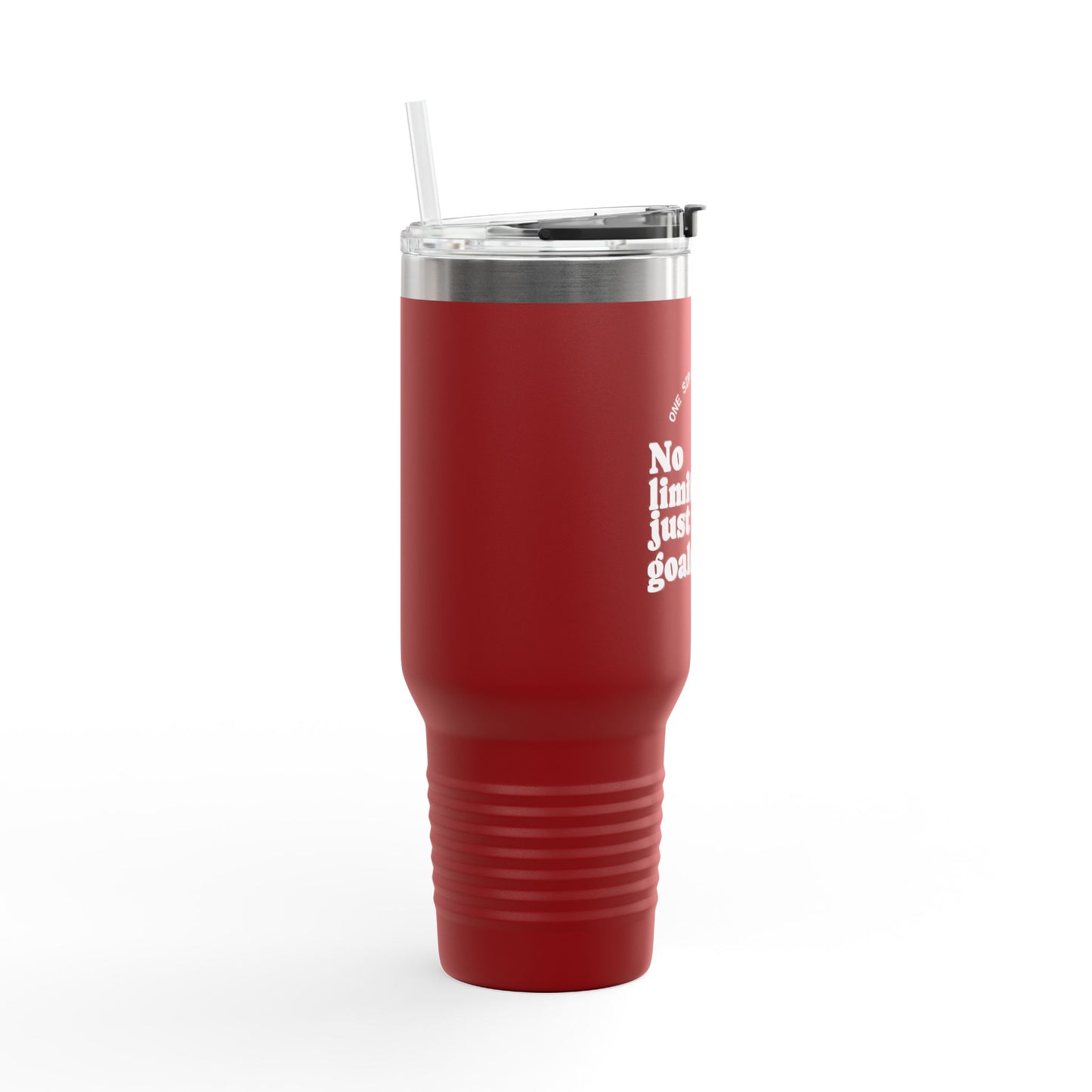 Motivational Insulated Travel Mug - 40oz, No Limits Just Goals, Perfect for Commuters, Fitness Enthusiasts, Gifts for Goals, Road Trips