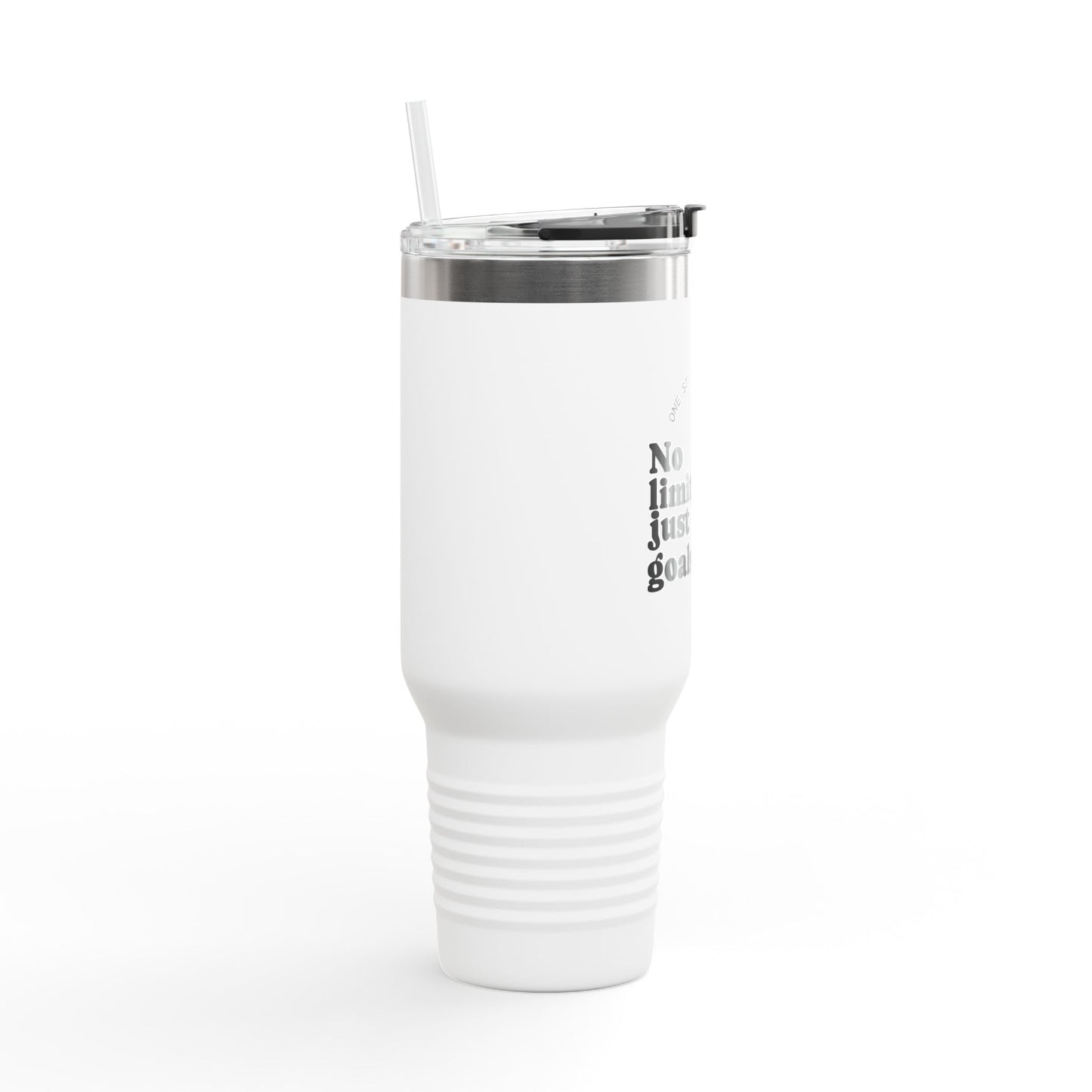 Motivational Insulated Travel Mug - 40oz, No Limits Just Goals, Perfect for Commuters, Fitness Enthusiasts, Gifts for Goals, Road Trips