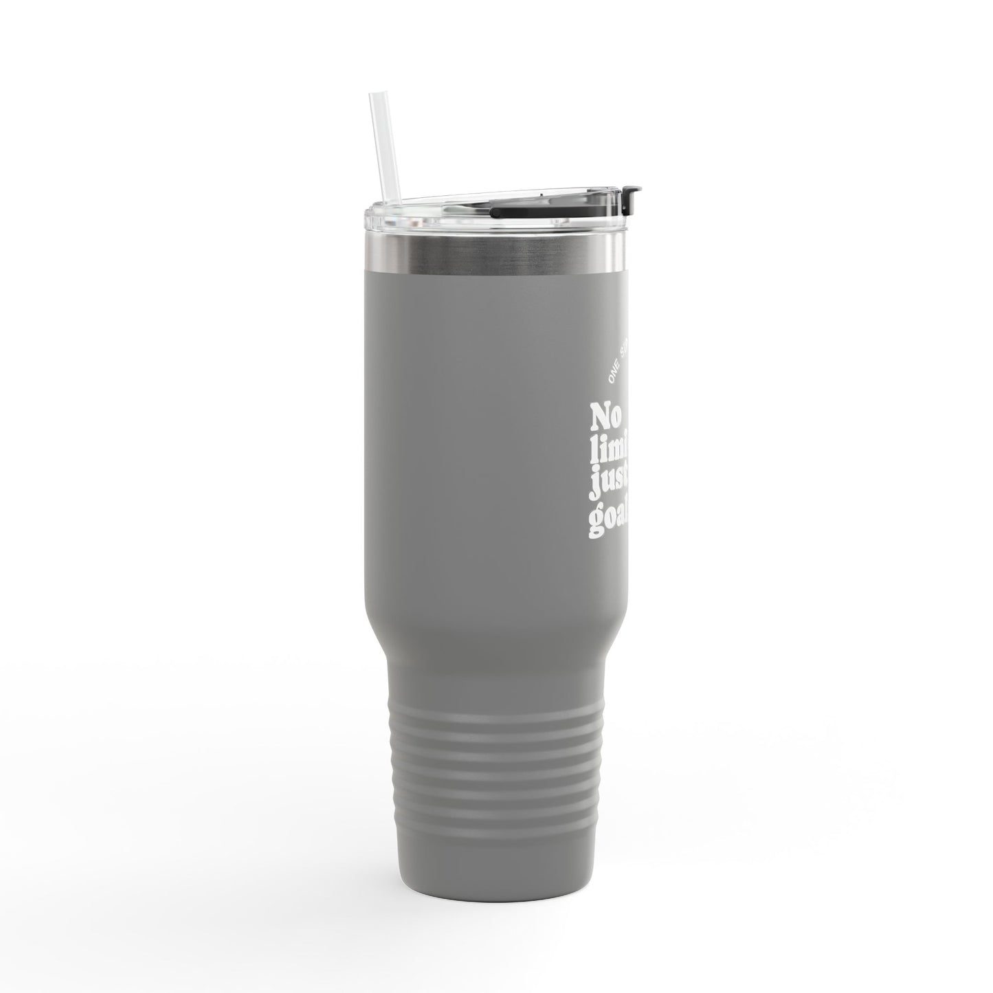 Motivational Insulated Travel Mug - 40oz, No Limits Just Goals, Perfect for Commuters, Fitness Enthusiasts, Gifts for Goals, Road Trips